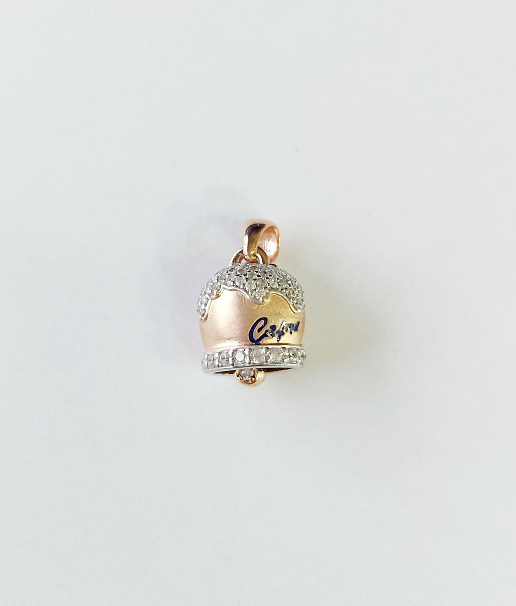 Ciondolo donna campanella capri in argento rosè 925 con zirconi
