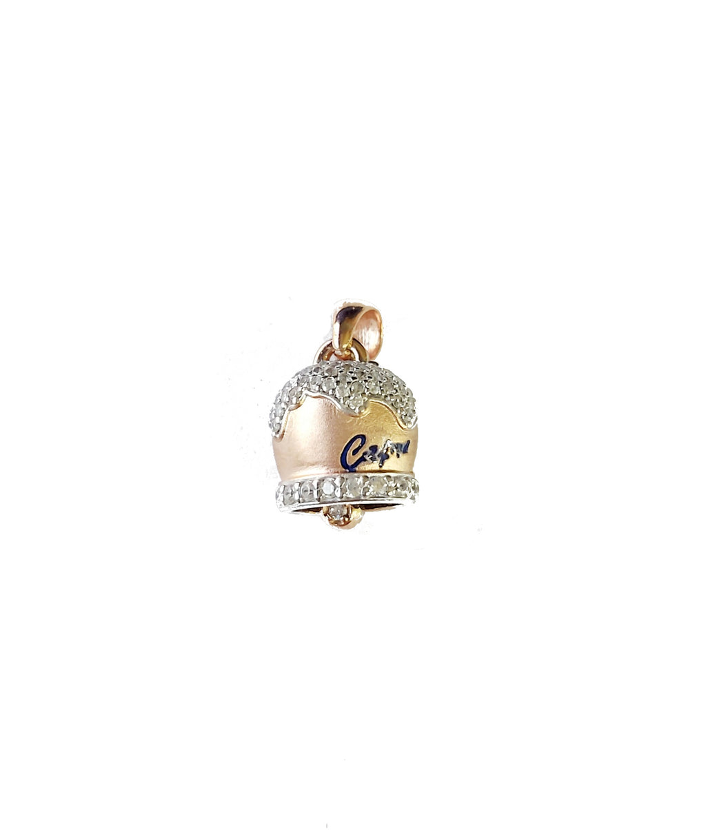 Ciondolo donna campanella capri in argento rosè 925 con zirconi