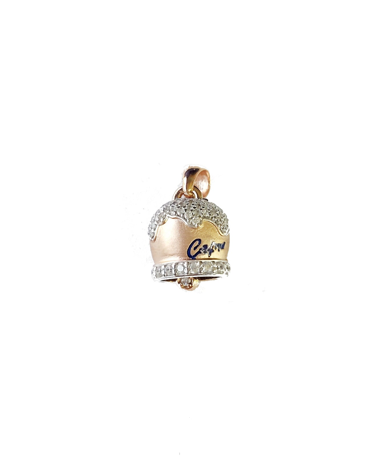 Ciondolo donna campanella capri in argento rosè 925 con zirconi