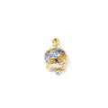 Ciondolo donna campanella capri traforata dorata con scritta blu in argento dorato