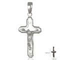 Ciondolo in oro bianco Croce piena con Cristo