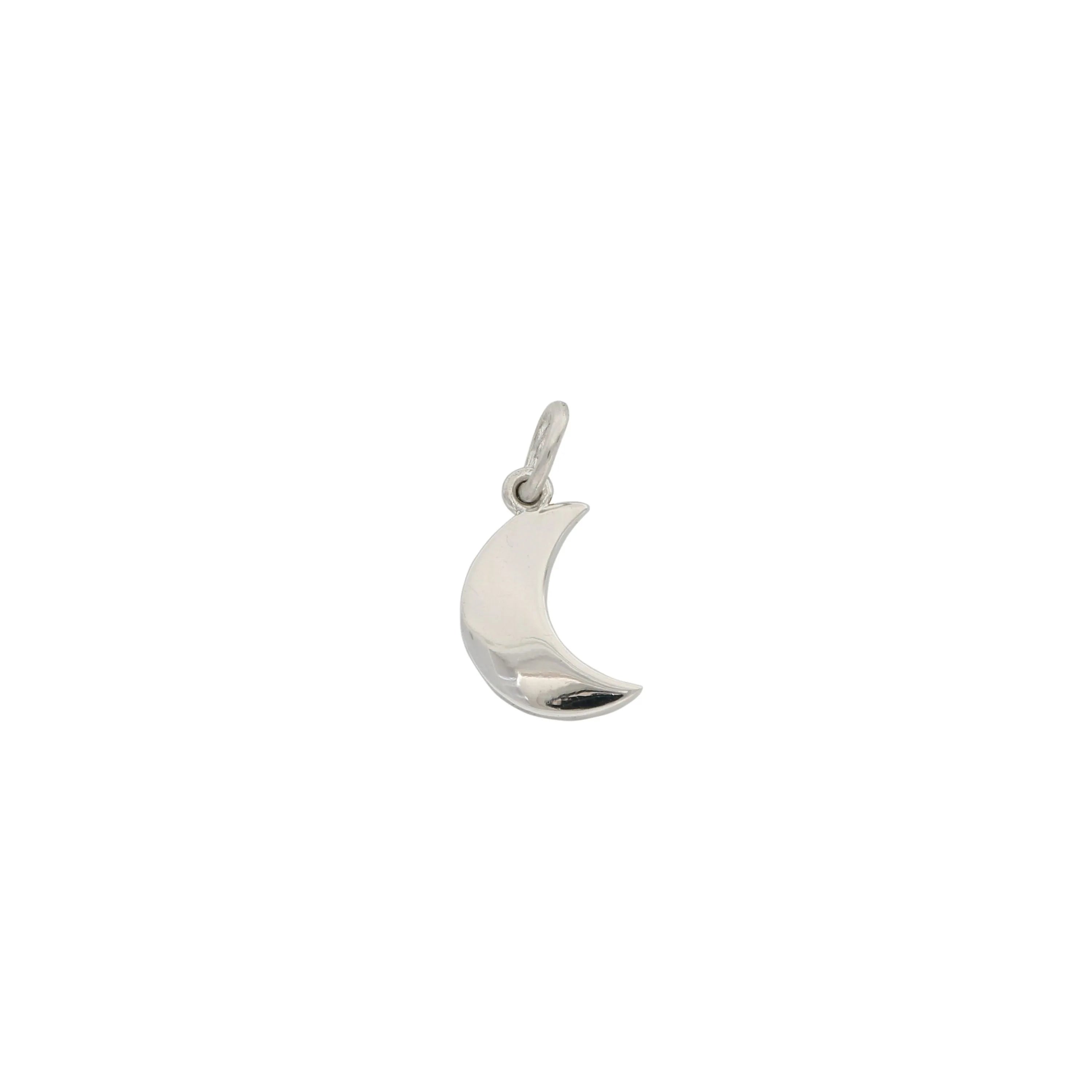 Ciondolo luna in oro bianco 18 kt liscio