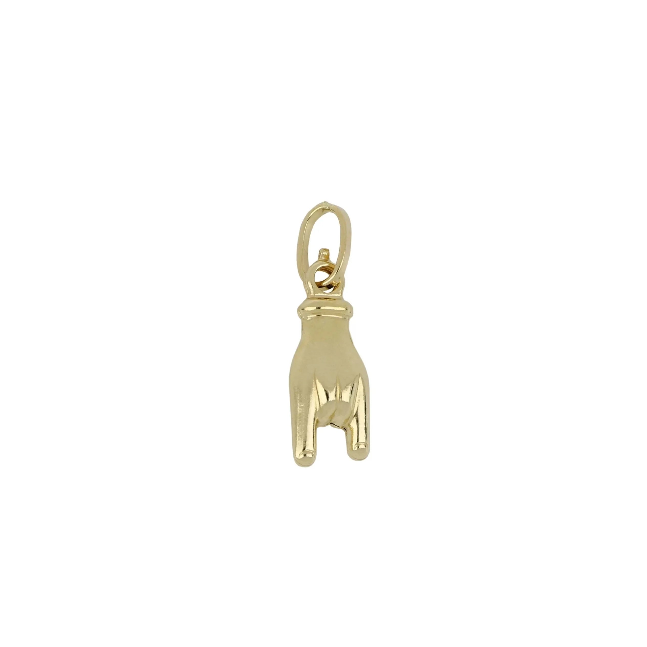 Ciondolo pendente a forma di corna oro 18kt