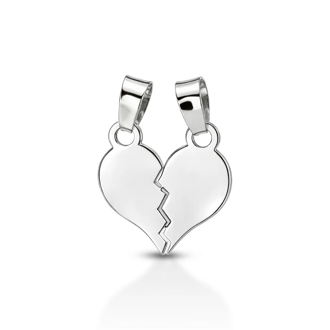 Ciondolo pendente cuore spezzato in oro bianco 375 piccolo