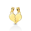 Ciondolo pendente cuore spezzato in oro giallo 9kt leggero
