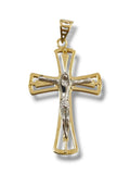 Ciondolo uomo croce in oro giallo 375 con cristo bianco Igold