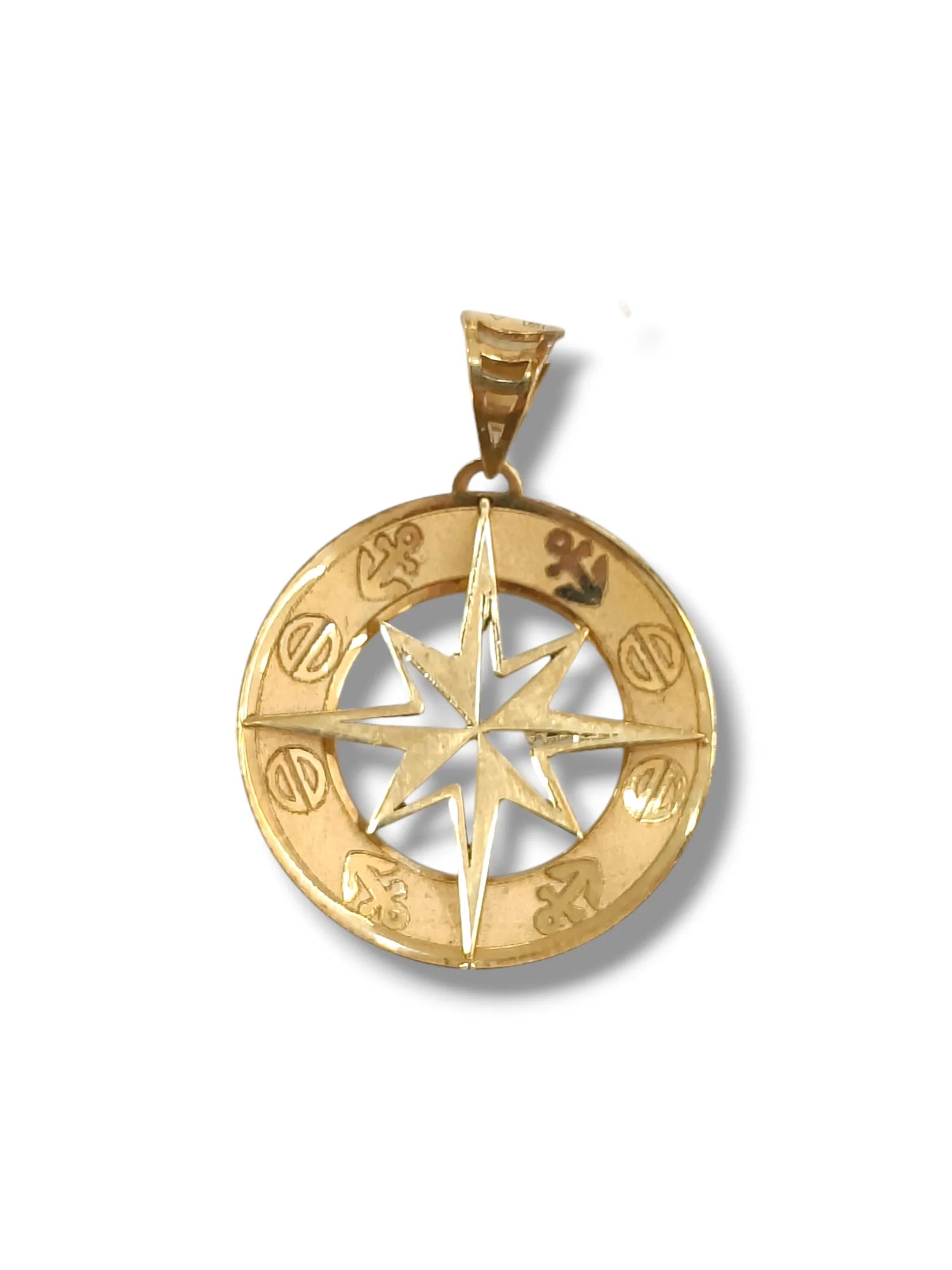 Ciondolo uomo rosa dei venti in oro giallo 375 Igold