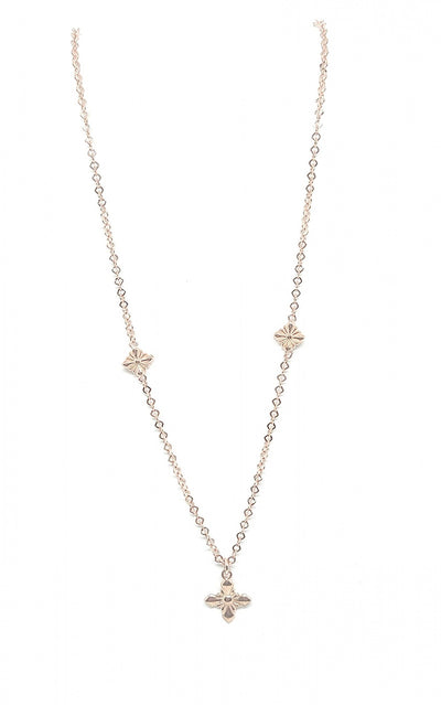 Collana Agios tre fiori in argento rosato
