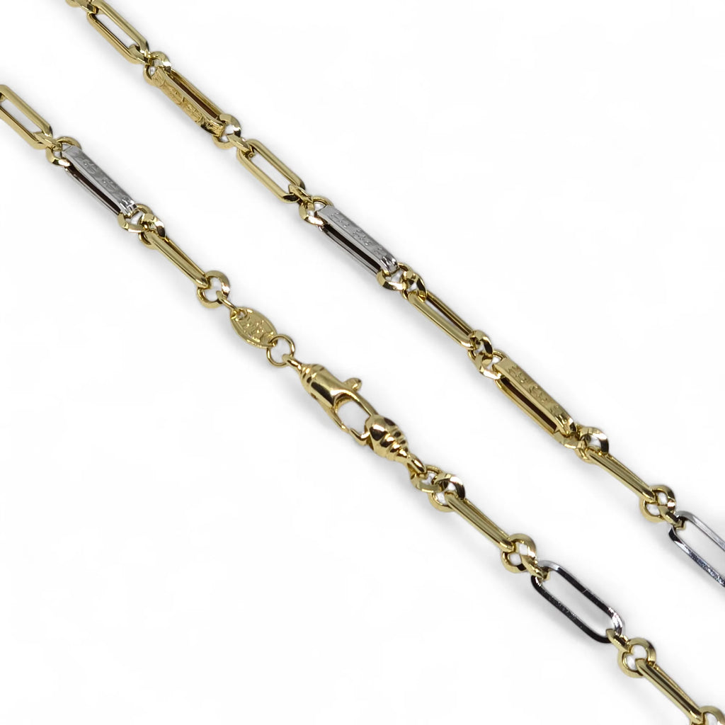 Collana Bicolore in Oro Giallo e Bianco 18 Carati - Design Elegante e Versatile