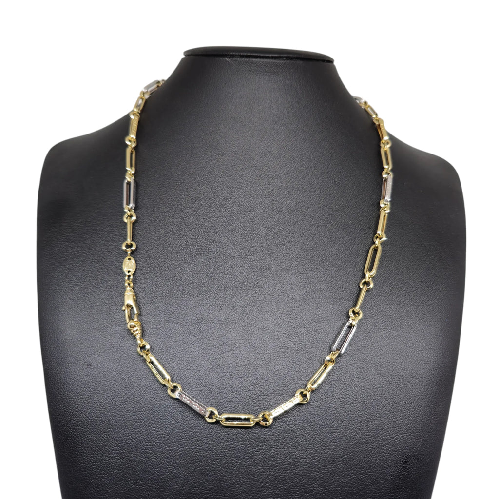 Collana Bicolore in Oro Giallo e Bianco 18 Carati - Design Elegante e Versatile