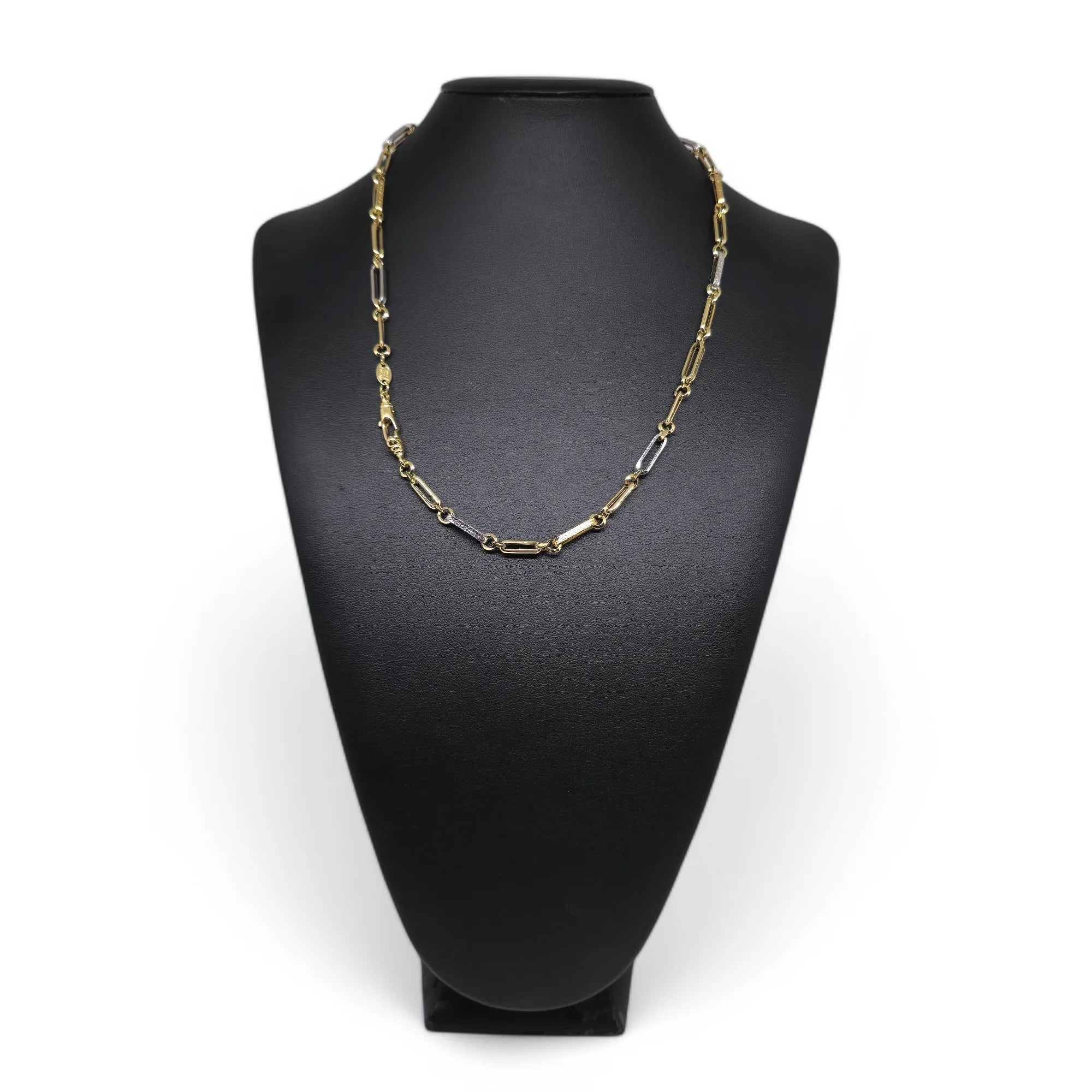 Collana Bicolore in Oro Giallo e Bianco 18 Carati - Design Elegante e Versatile