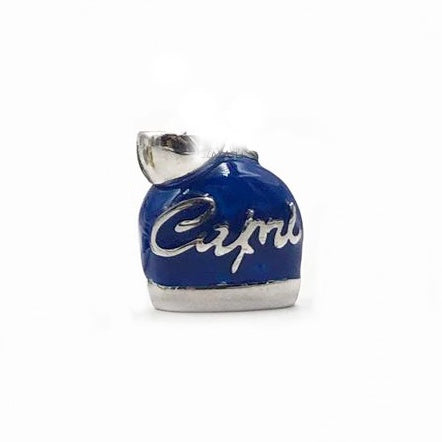 Collana Capri pendente campanella smaltata blu 2cm argento puro 925 campana