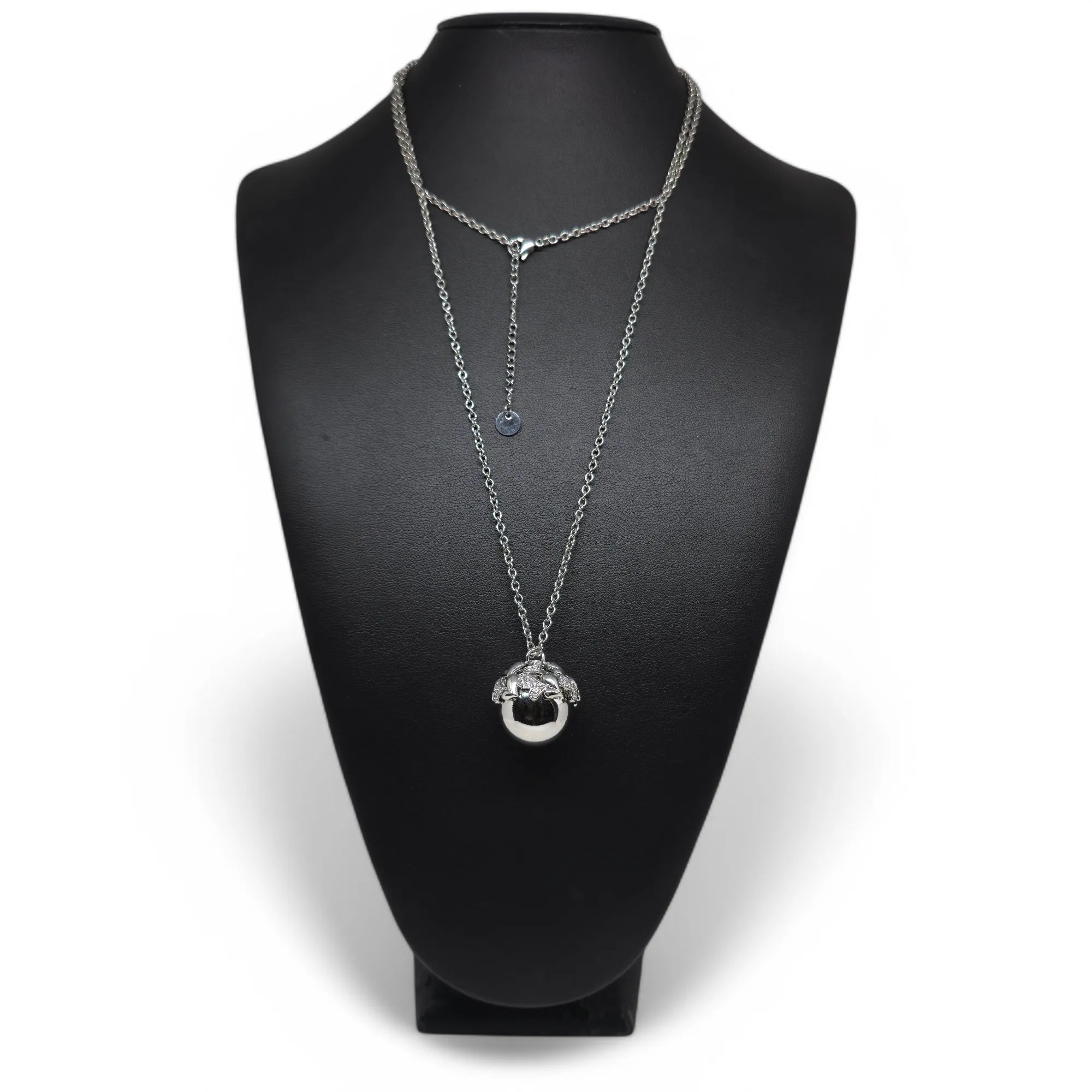 Collana Chiama Angeli in Acciaio Inox con Cuori Zirconati