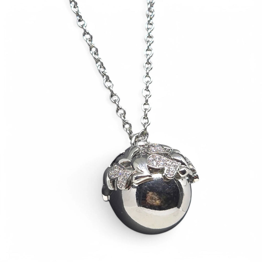Collana Chiama Angeli in Acciaio Inox con Cuori Zirconati