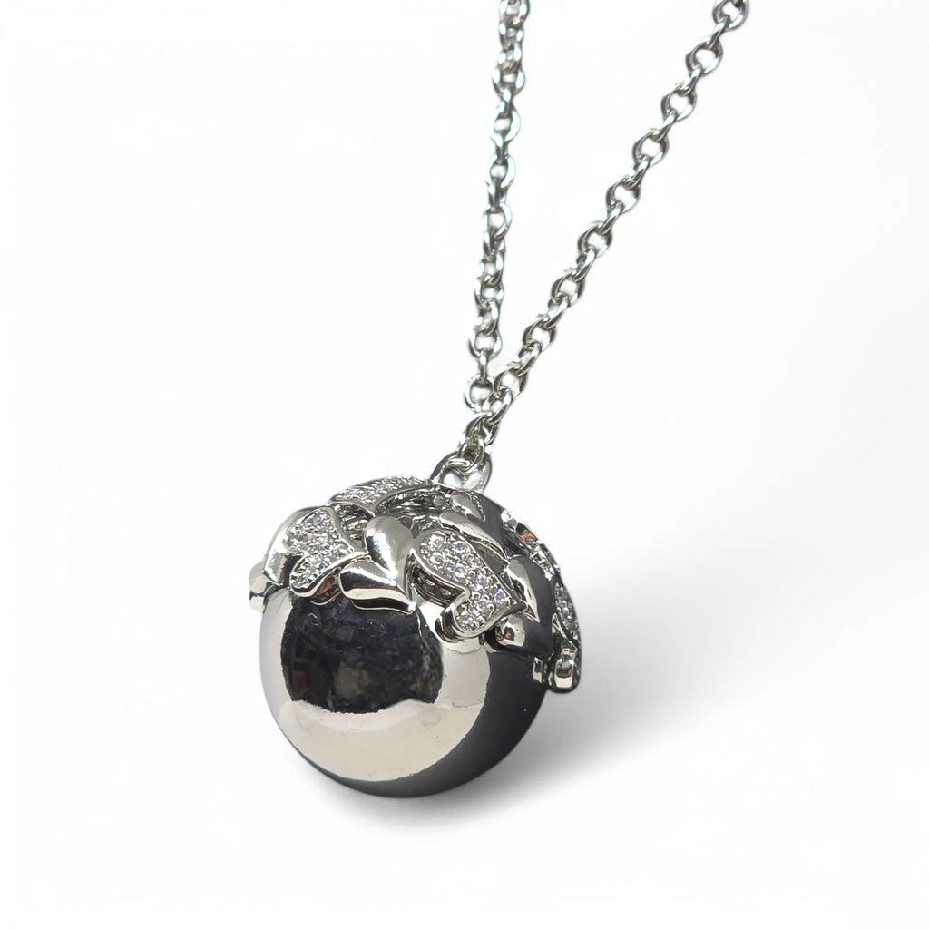 Collana Chiama Angeli in Acciaio Inox con Cuori Zirconati
