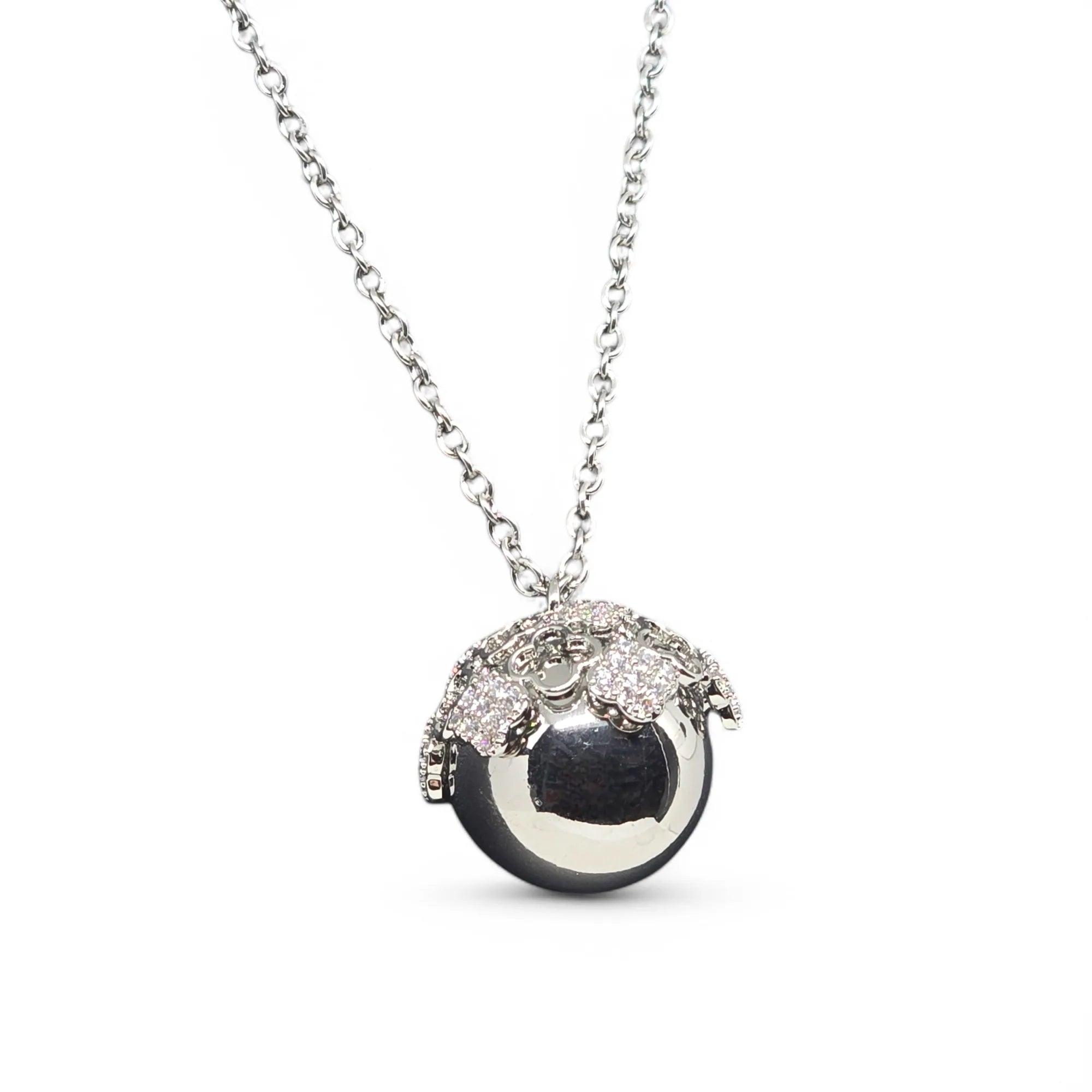 Collana Chiama Angeli in Acciaio Inox con Quadrifogli Zirconati