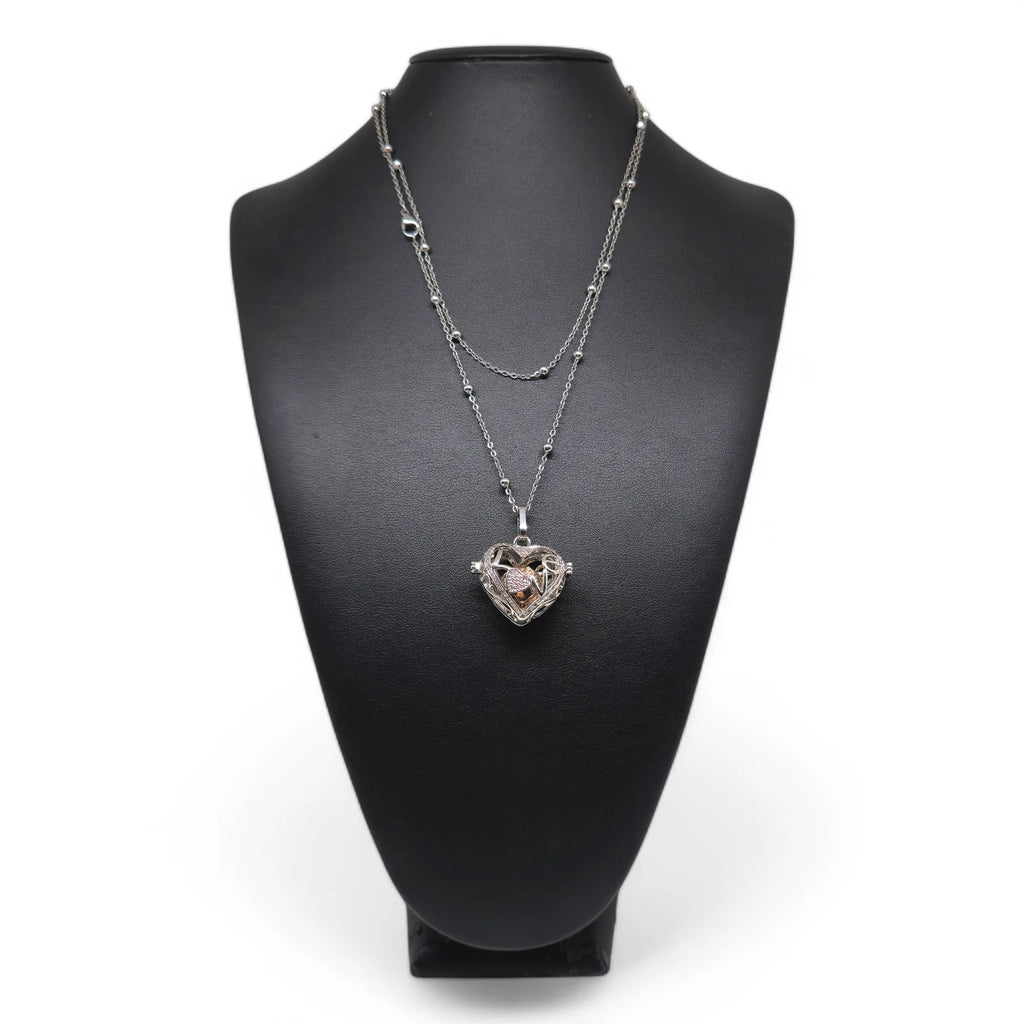 Collana Chiama Angeli in Acciaio Inox con Scritta LOVE Amore e Protezione