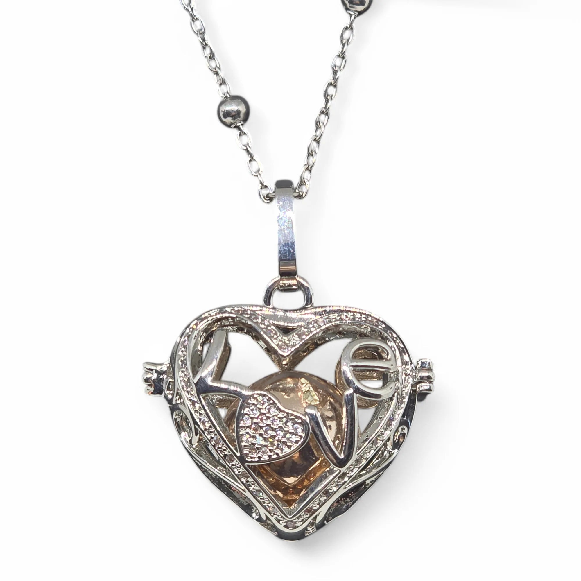 Collana Chiama Angeli in Acciaio Inox con Scritta LOVE Amore e Protezione