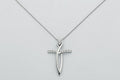 Halskette Damen Yukiko CLD4294Y - Halskette mit Kreuz aus 750er Weißgold und Diamanten