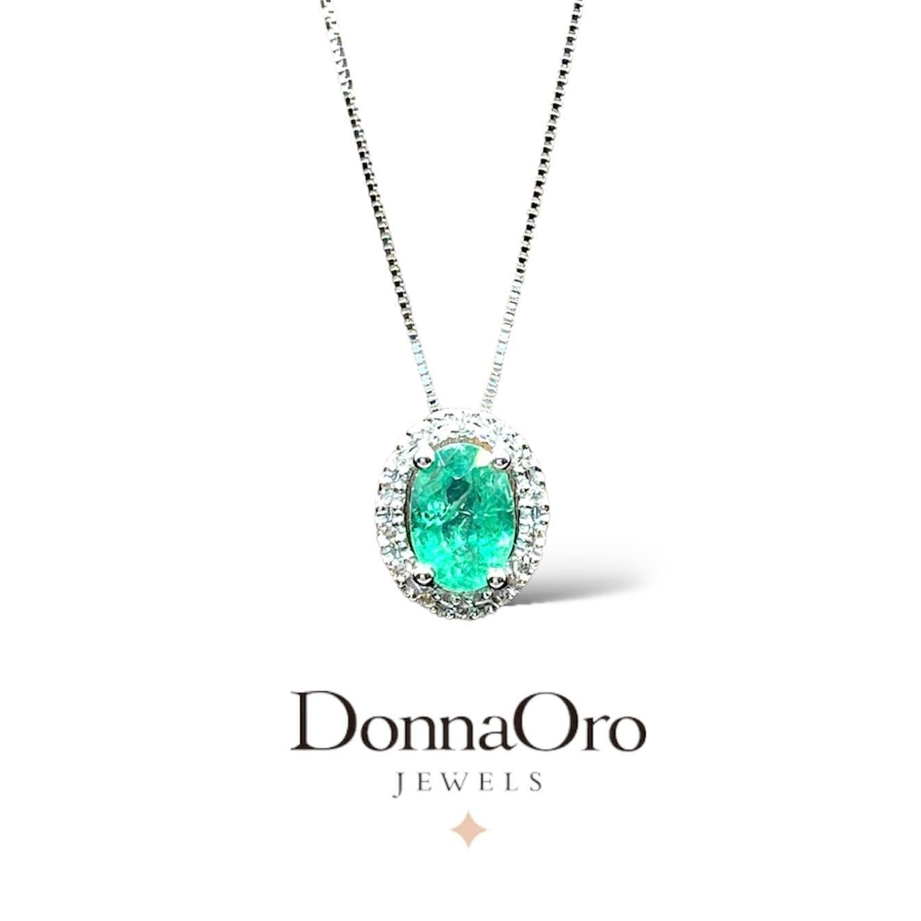 Collana Donnaoro in oro con diamanti e smeraldo DHPE9853.007