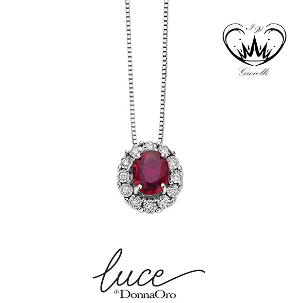 Collana Donnaoro luce donna con rubino e diamanti dhpr9401.005