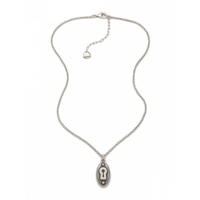Collana Fossil JF86878040 donna in acciaio con ciondolo lucchetto