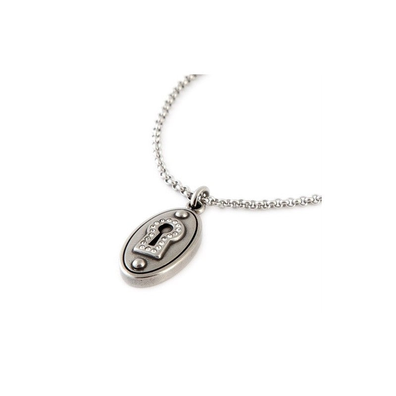 Collana Fossil JF86878040 donna in acciaio con ciondolo lucchetto