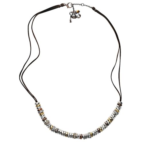 Collana Fossil unisex in pelle e acciaio ja3675040