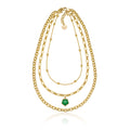 Collana Gipsy Unoaerre donna con cristallo verde 2201