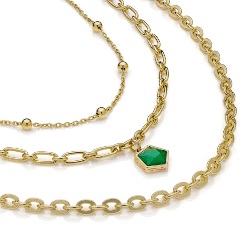 Collana Gipsy Unoaerre donna con cristallo verde 2201