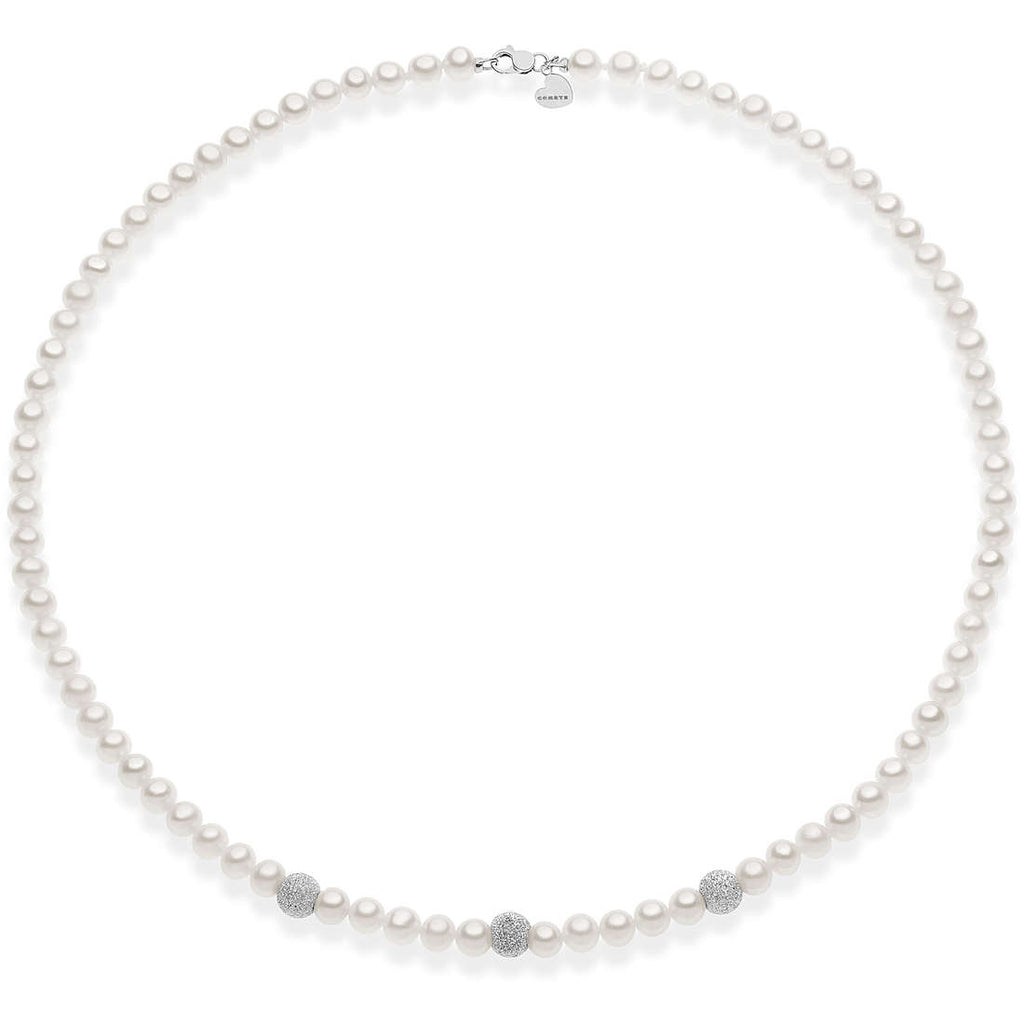 Damenkette aus Weißgold mit Perlen von Comete kfwq 277