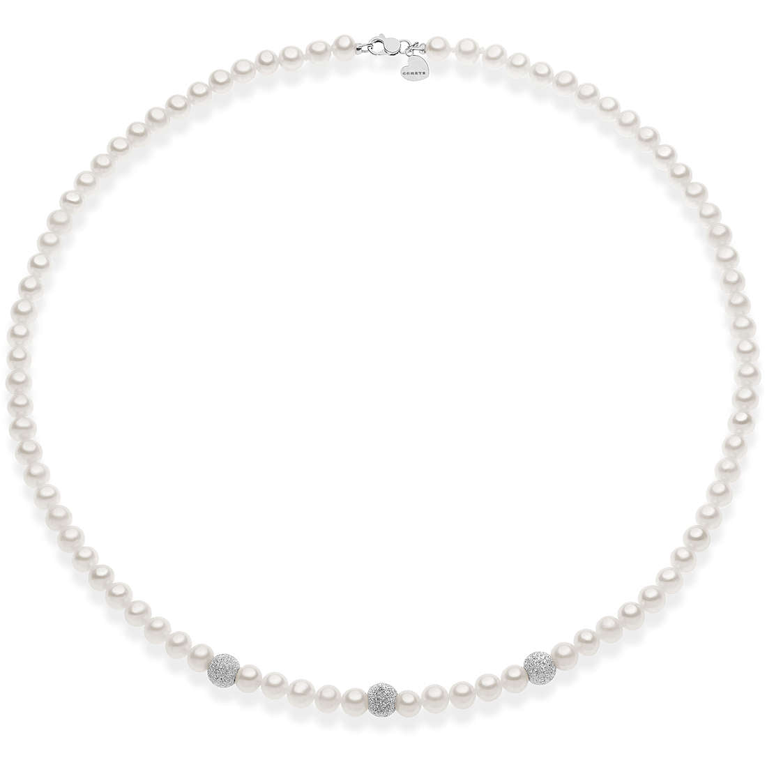 Damenkette aus Weißgold mit Perlen von Comete kfwq 277