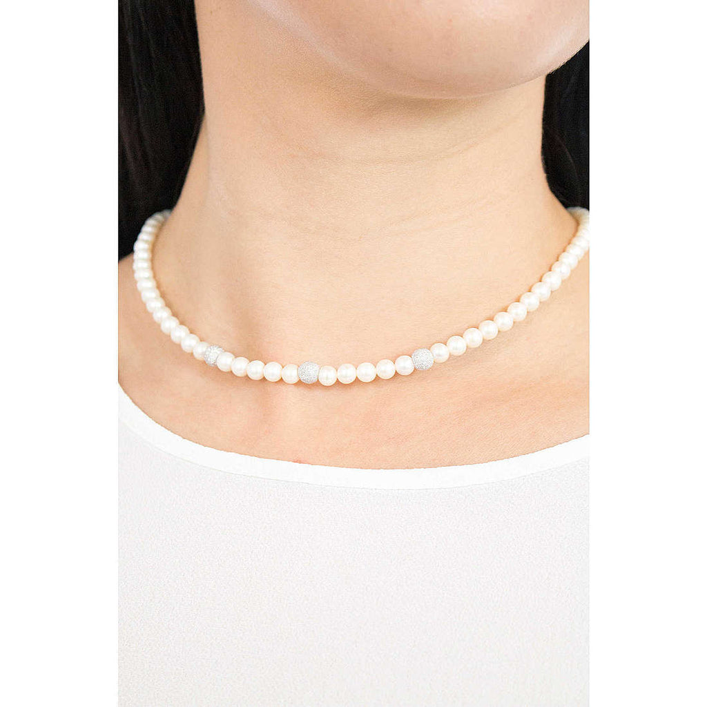 Damenkette aus Weißgold mit Perlen von Comete kfwq 277