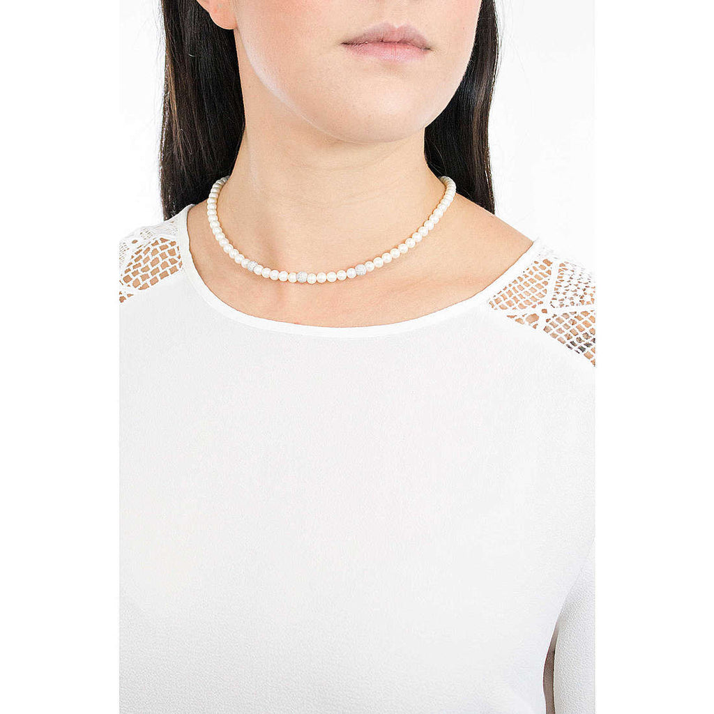 Damenkette aus Weißgold mit Perlen von Comete kfwq 277