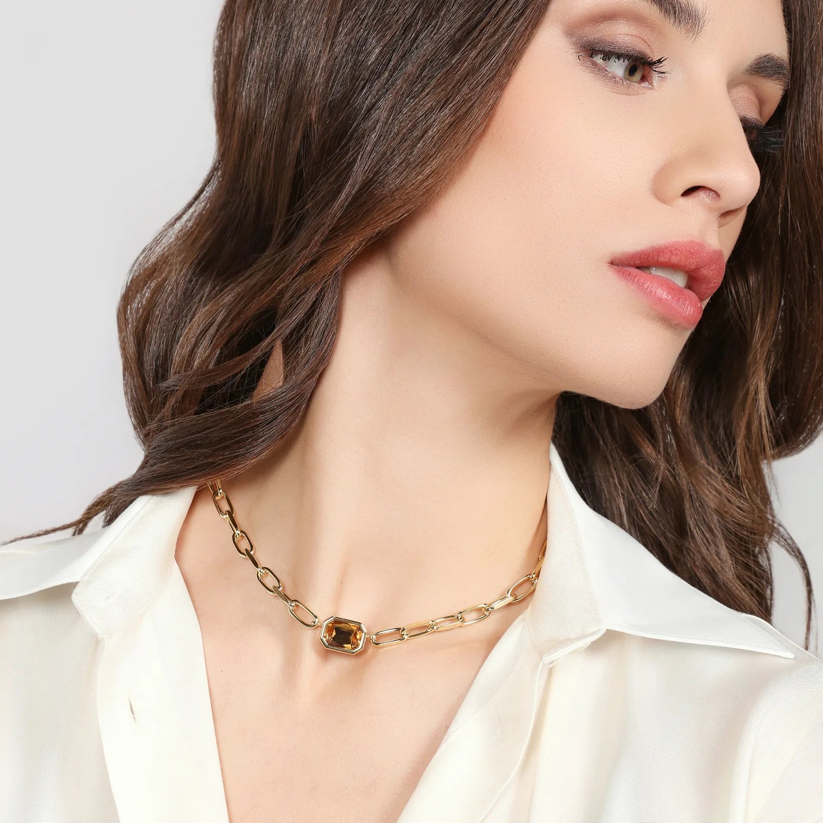 Collana Joya con cristalli gialli unoaerre 2831