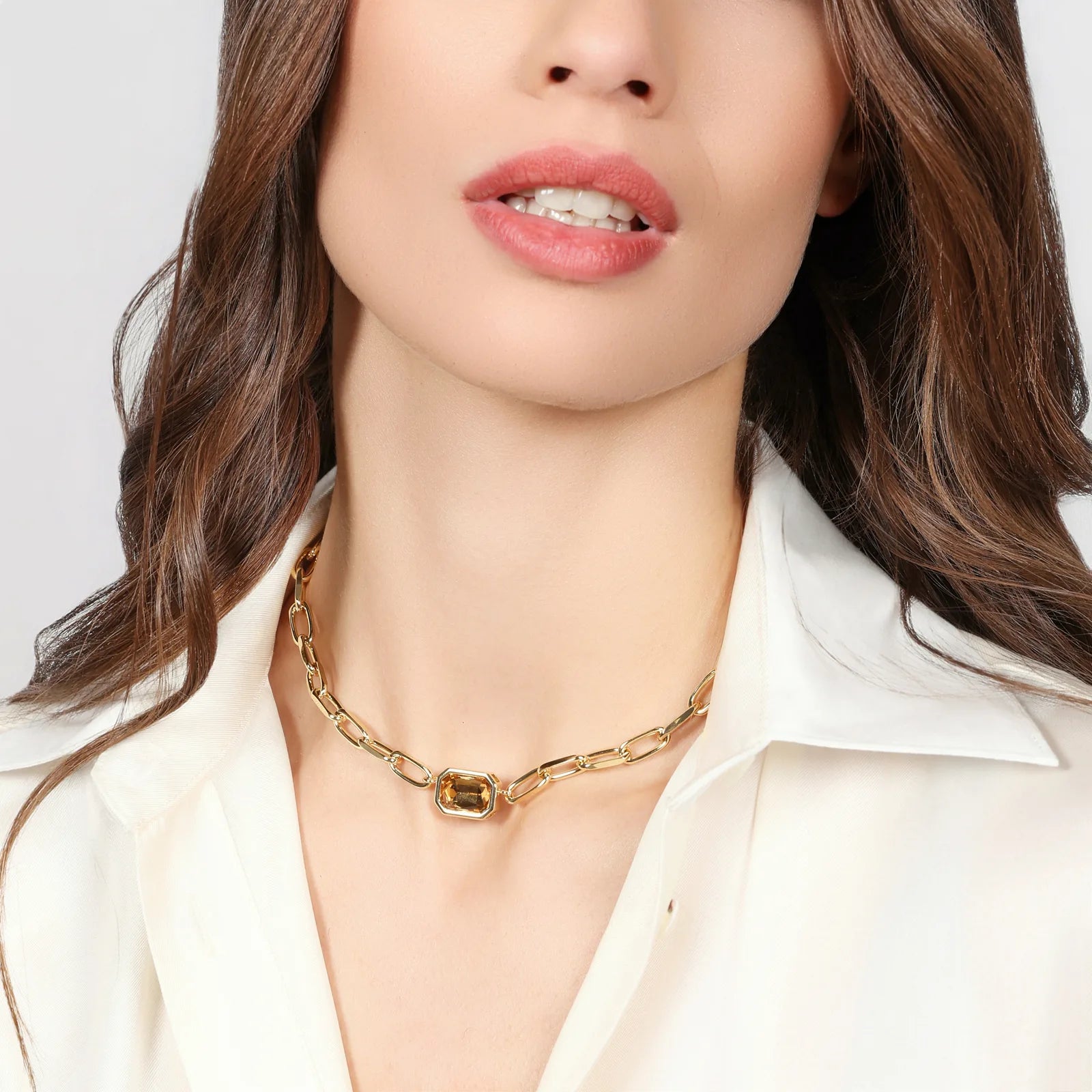 Collana Joya con cristalli gialli unoaerre 2831