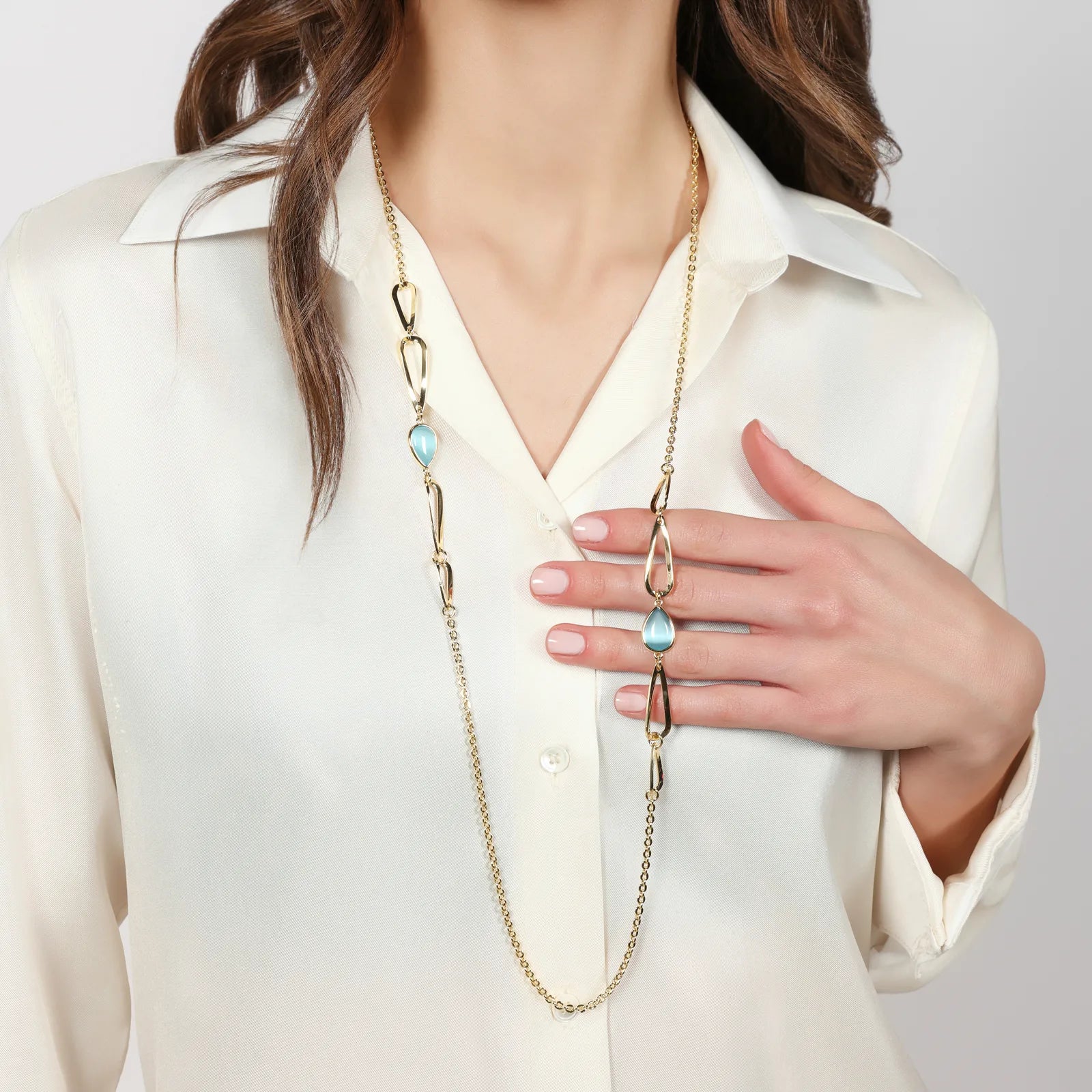 Collana Joya goccia azzurra Unoaerre donna 2834