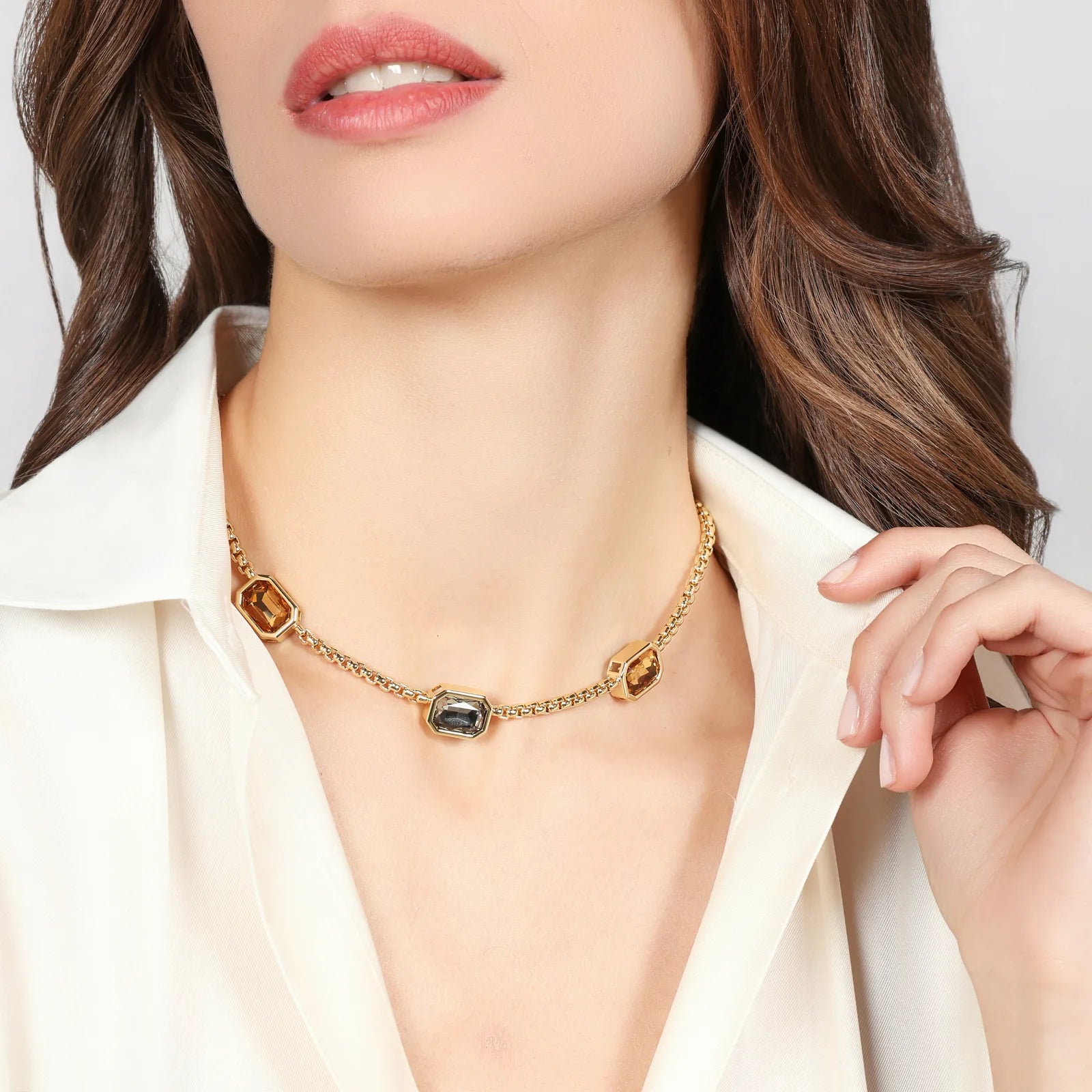 Collana Joya tre cristalli Unoaerre donna 2826