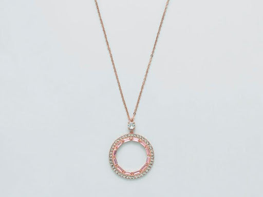 Collana Kiara design collier donna in ottone rosato e cristalli KCLD3904R