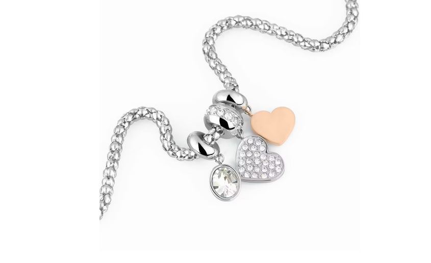 Collana Lady Chic Acciaio e cristalli Bicolore Cuore 1674558
