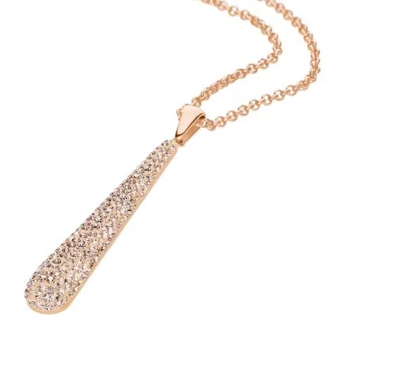 Collana Lady Phantasya Acciaio Rosato e Cristalli
