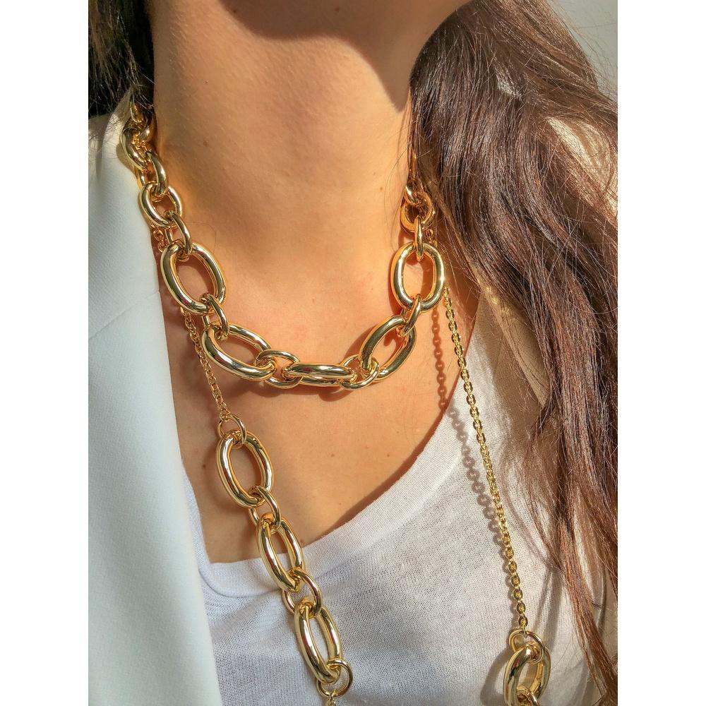 Collana Maglia Rolò Unoaerre in Bronzo Dorato 1754