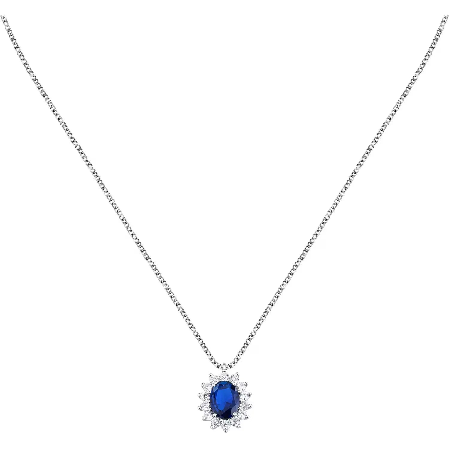 Collana Morellato donna argento con pendente blu