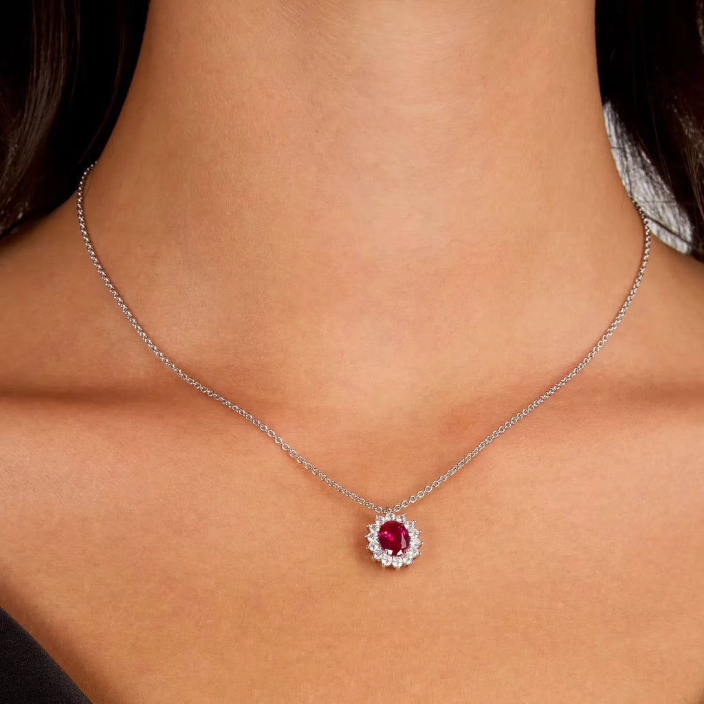 Collana Morellato donna argento con pendente rosso