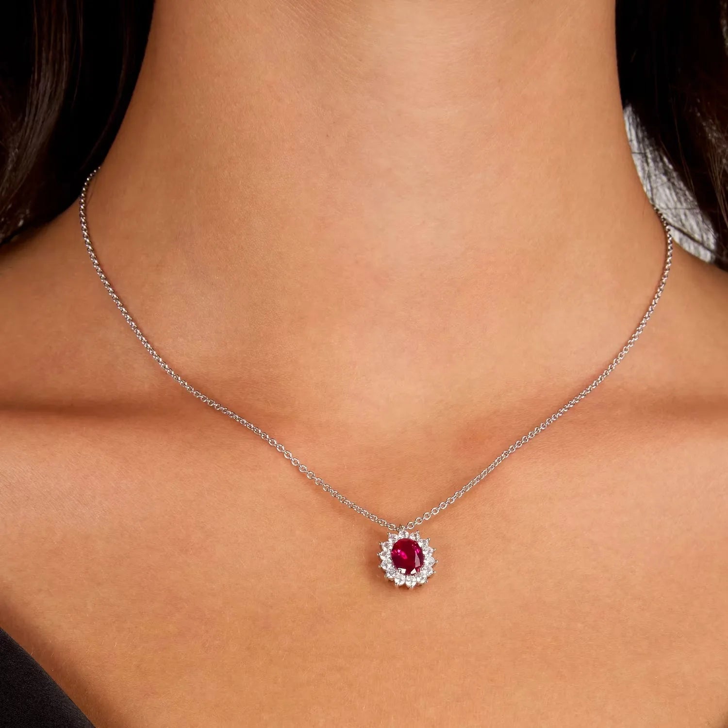Collana Morellato donna argento con pendente rosso