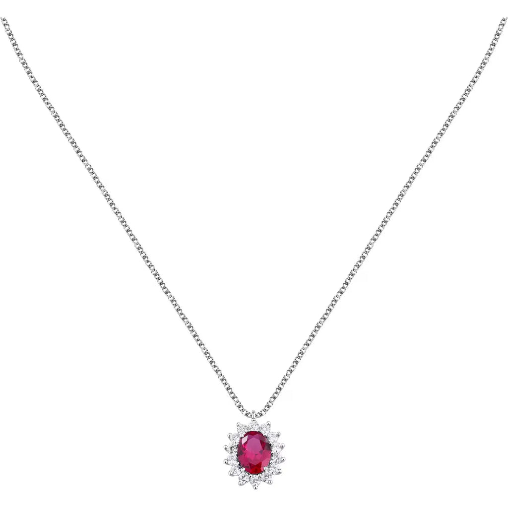 Collana Morellato donna argento con pendente rosso
