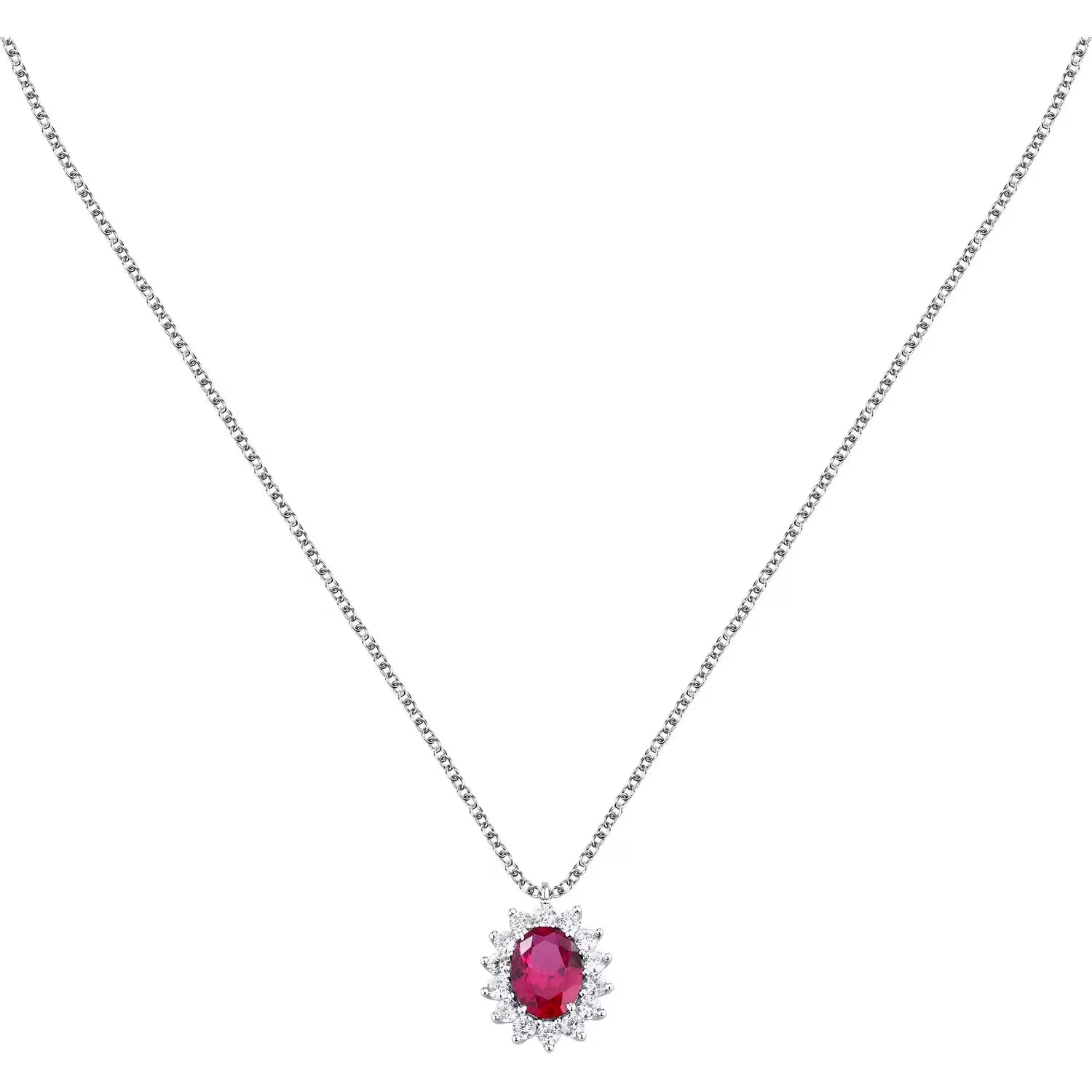 Collana Morellato donna argento con pendente rosso