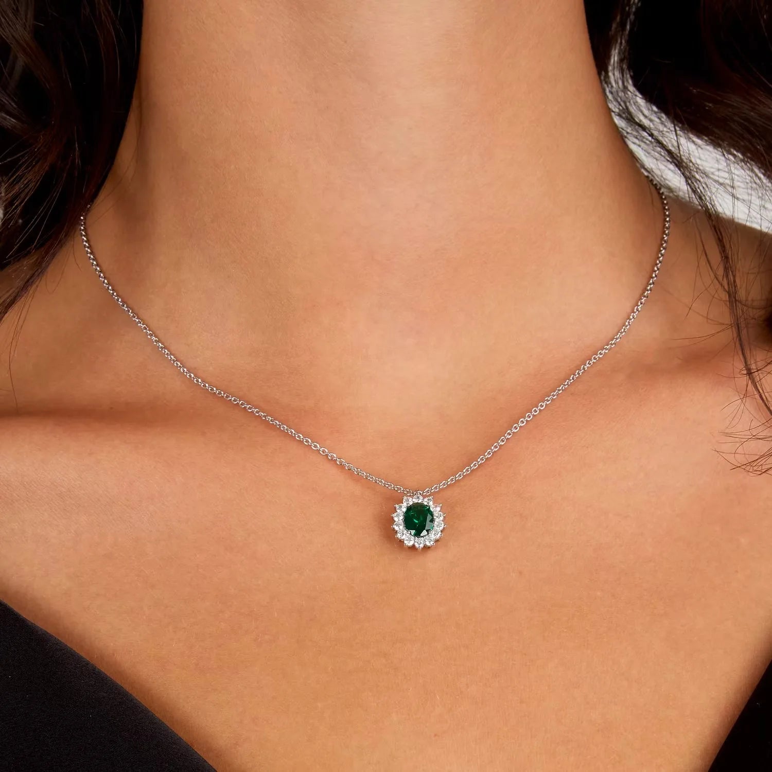 Collana Morellato donna argento con pendente verde