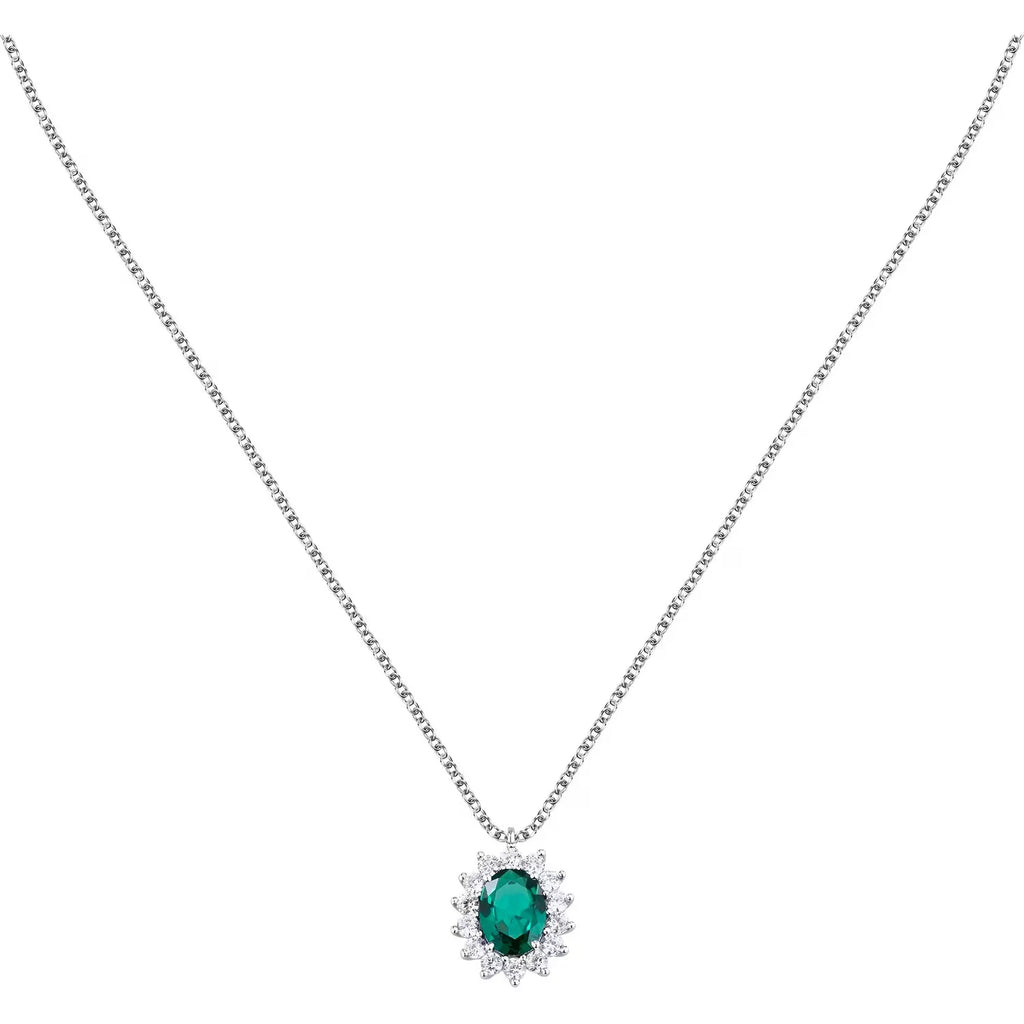 Collana Morellato donna argento con pendente verde