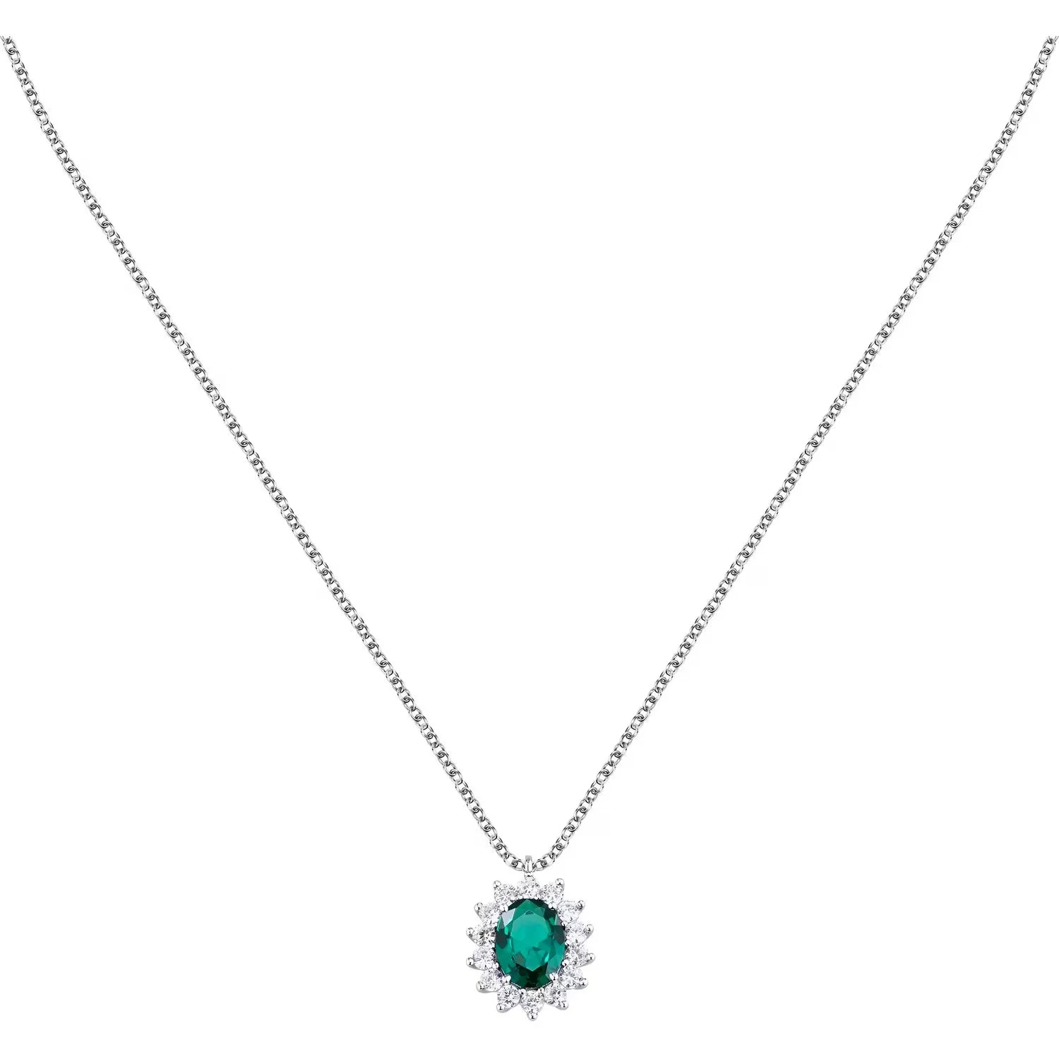 Collana Morellato donna argento con pendente verde